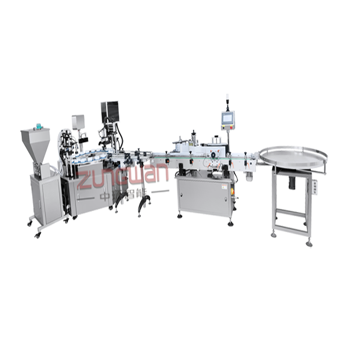 ZHSR-B轉(zhuǎn)盤式水乳膏霜灌裝旋蓋貼標(biāo)一體機(jī)