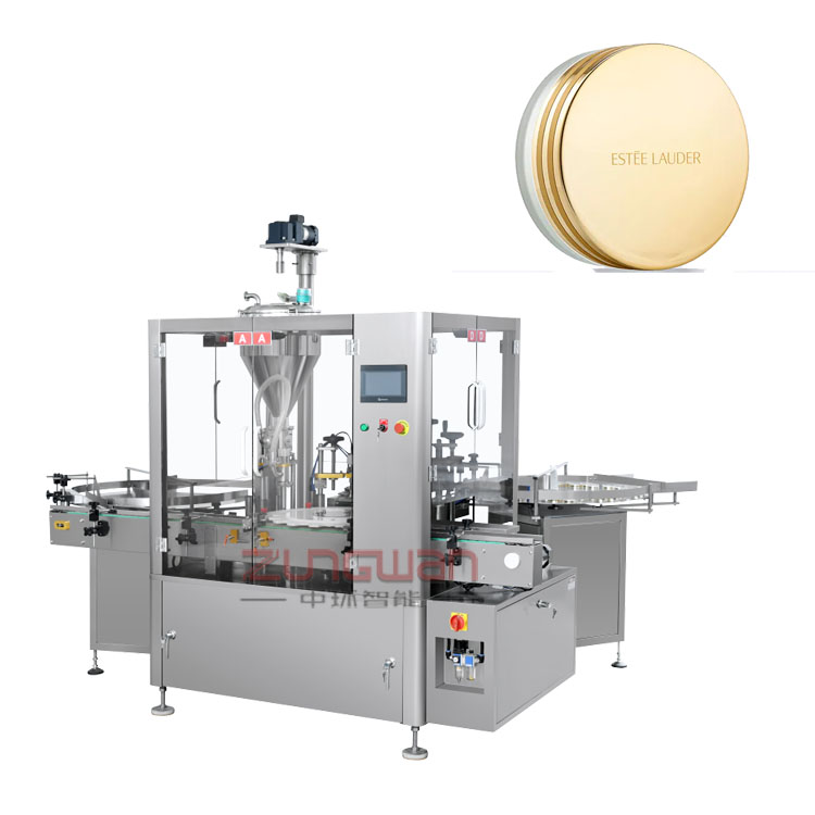 全自動膏體灌裝旋蓋機(jī)，膏霜封膜搓蓋機(jī)，上墊片封口機(jī)