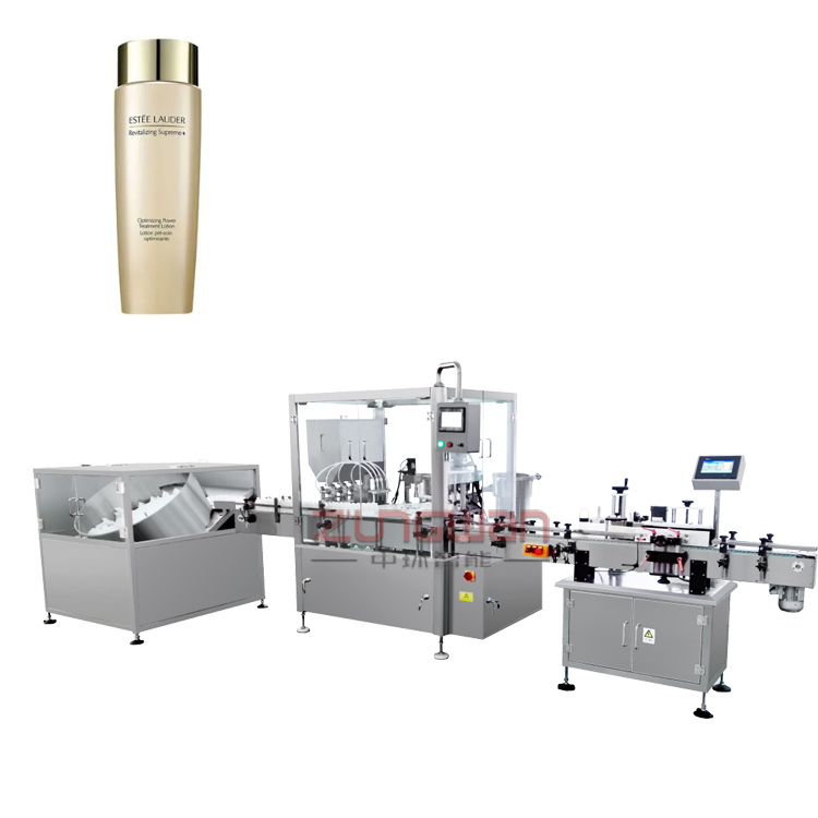 上海市護(hù)膚品液體全自動灌裝機(jī)，量大從優(yōu)膠原水乳液灌裝旋蓋機(jī)