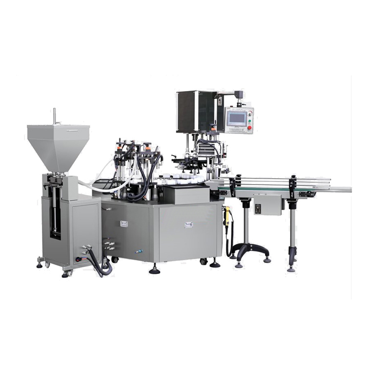 湖州液體灌裝機制造廠商，水乳膏霜灌裝旋蓋一體機價格